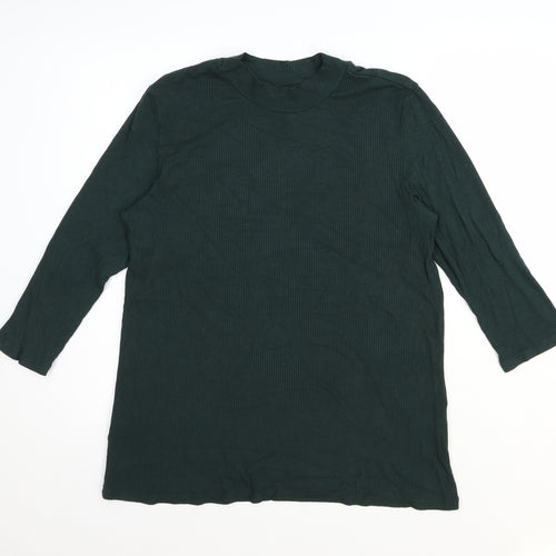 Preworn Womens Green Mock Neck Viscose Pullover Jumper Size XL