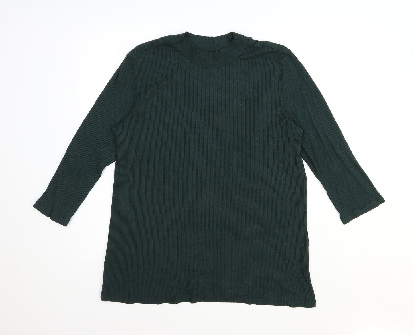 Preworn Womens Green Mock Neck Viscose Pullover Jumper Size XL