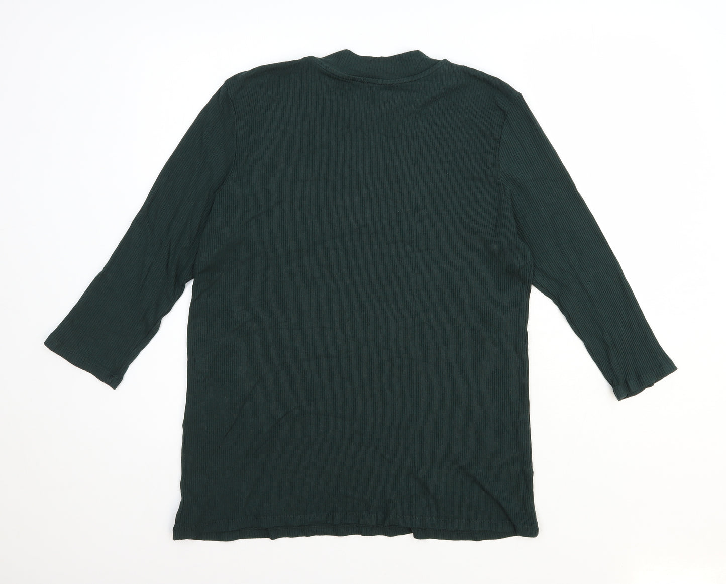 Preworn Womens Green Mock Neck Viscose Pullover Jumper Size XL