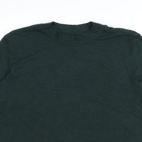 Preworn Womens Green Mock Neck Viscose Pullover Jumper Size XL