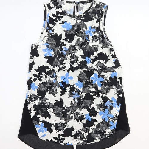Oasis Womens Multicoloured Geometric Viscose Basic Tank Size 8 Round Neck