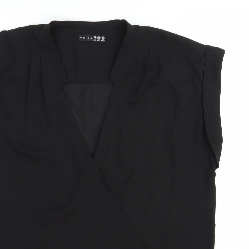 Primark Womens Black Polyester Basic Tank Size 12 V-Neck