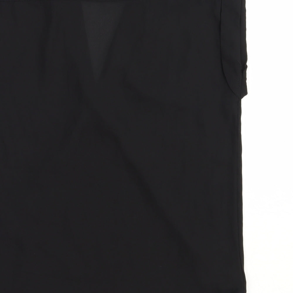 Primark Womens Black Polyester Basic Tank Size 12 V-Neck