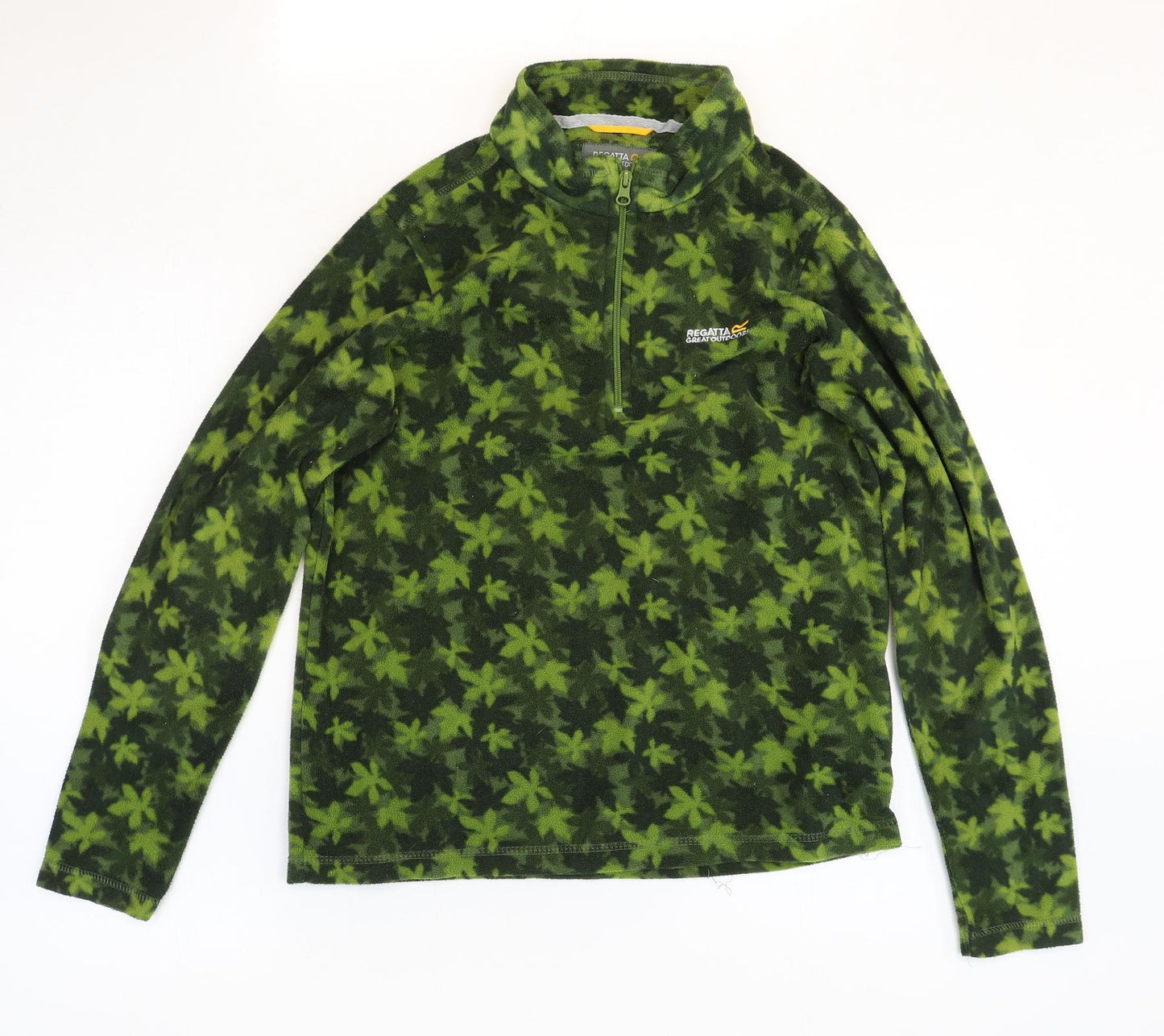 Regatta Womens Green Geometric Polyester Pullover Sweatshirt Size 30 Zip