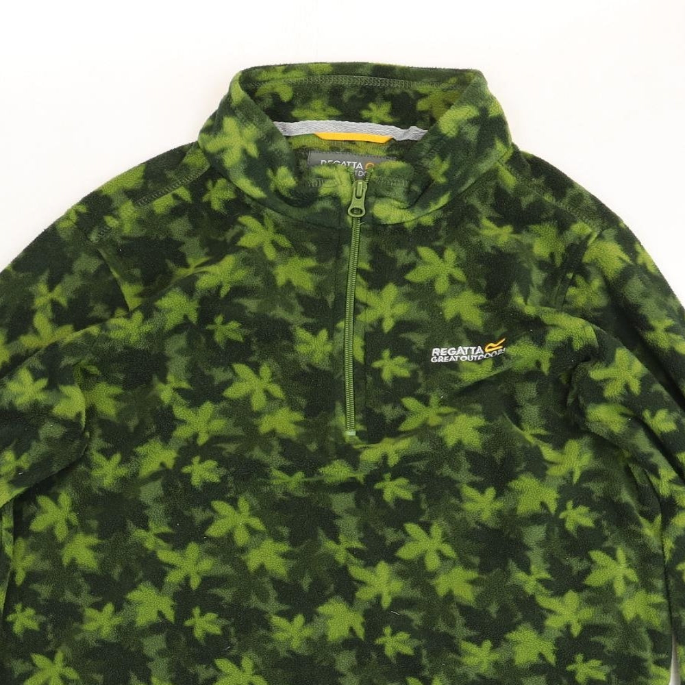 Regatta Womens Green Geometric Polyester Pullover Sweatshirt Size 30 Zip