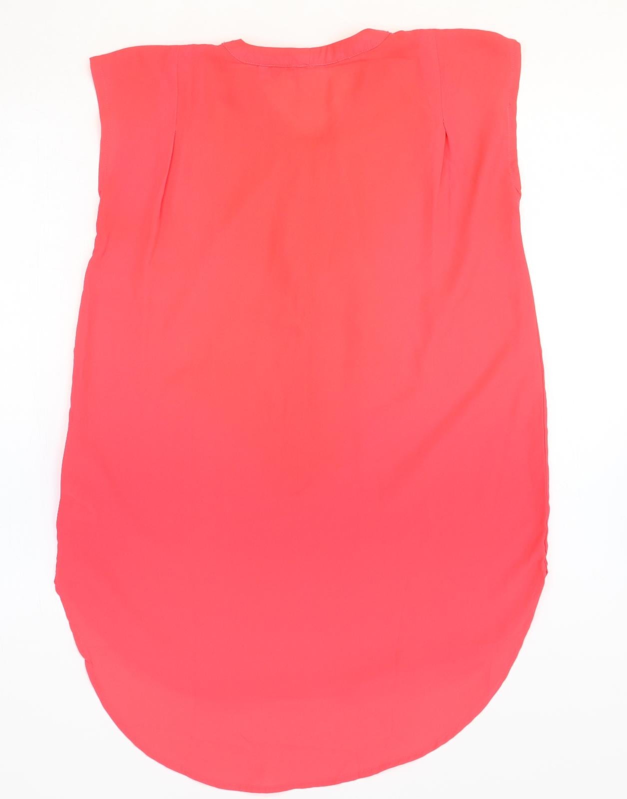 Golddigga Womens Pink Polyester Basic Blouse Size 14 V-Neck