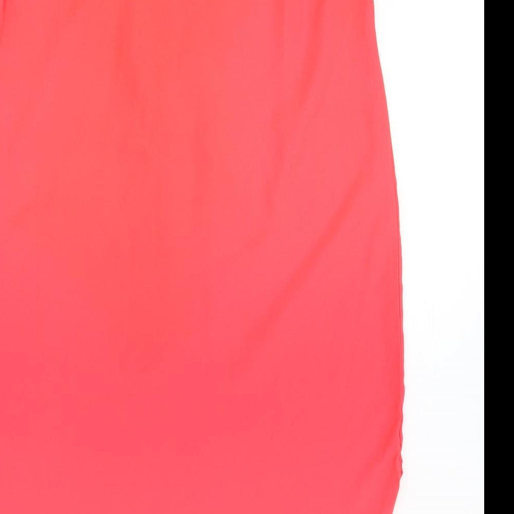 Golddigga Womens Pink Polyester Basic Blouse Size 14 V-Neck