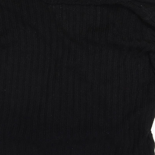 M&Co Womens Black V-Neck Acrylic Cardigan Jumper Size L