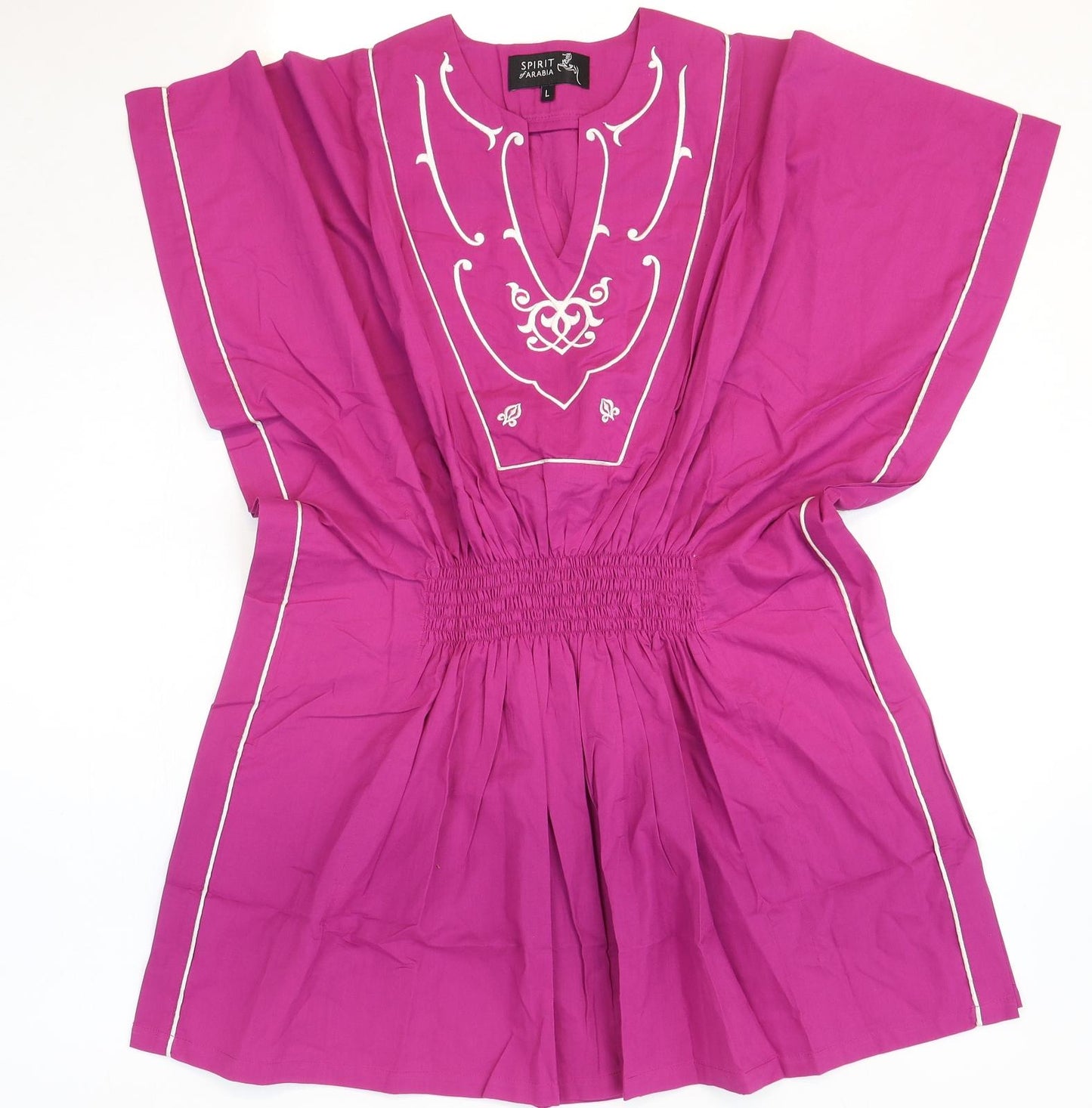 Spirit Womens Pink 100% Cotton Fit & Flare Size L V-Neck Pullover