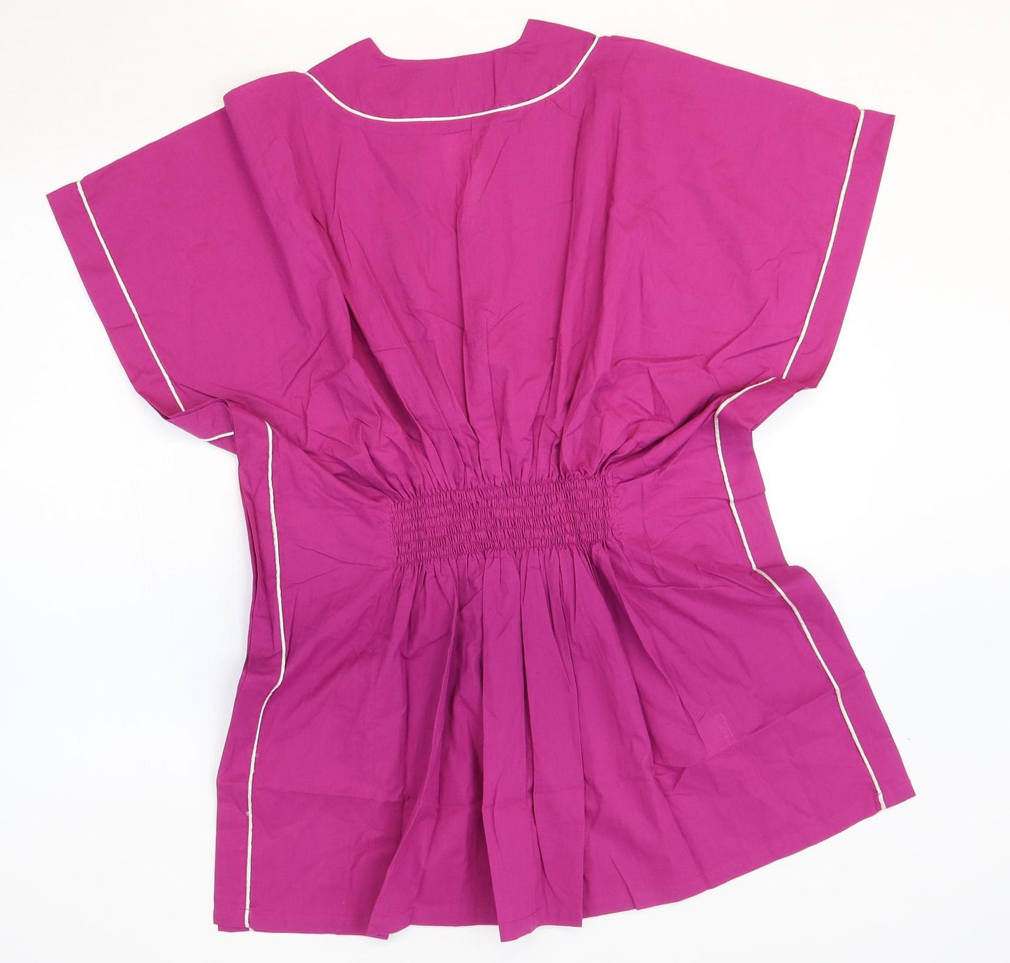 Spirit Womens Pink 100% Cotton Fit & Flare Size L V-Neck Pullover