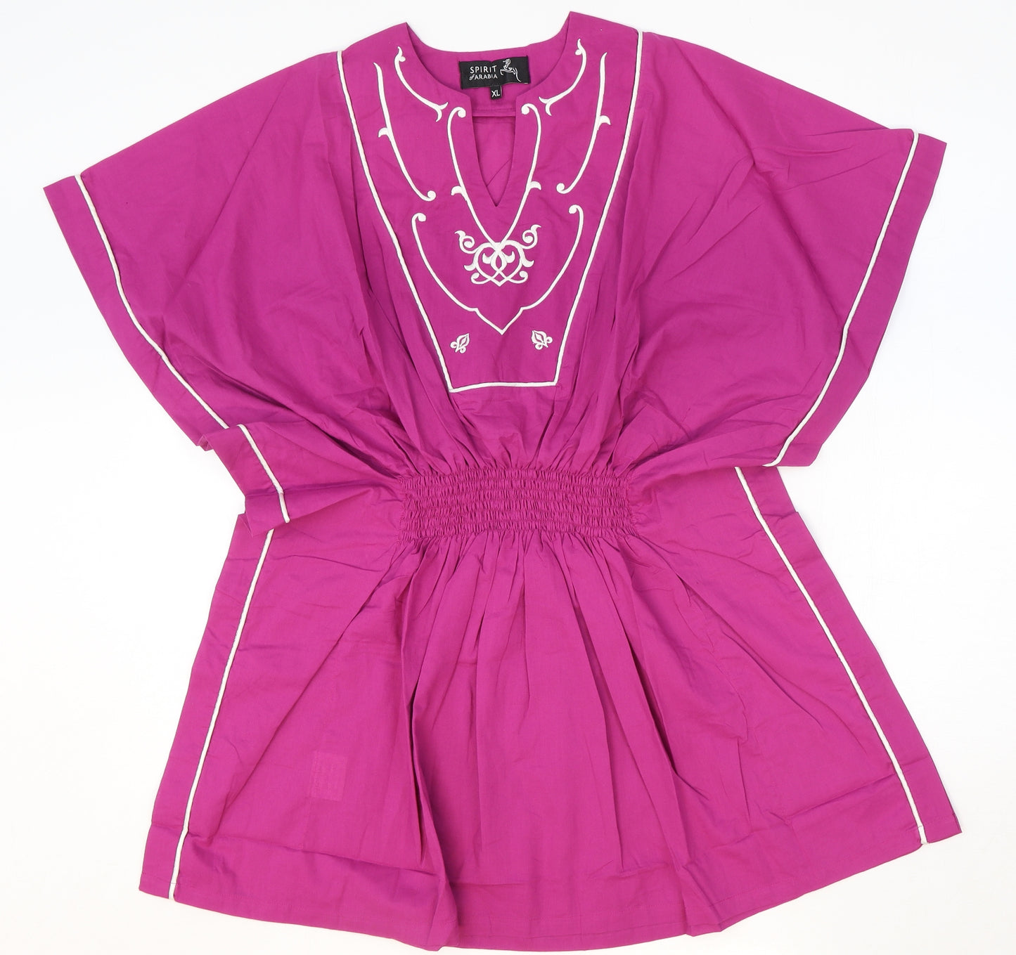 Spirit Womens Pink 100% Cotton Fit & Flare Size XL V-Neck Pullover