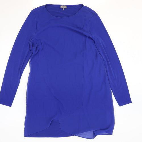Phase Eight Womens Blue Polyester A-Line Size 14 Round Neck Pullover