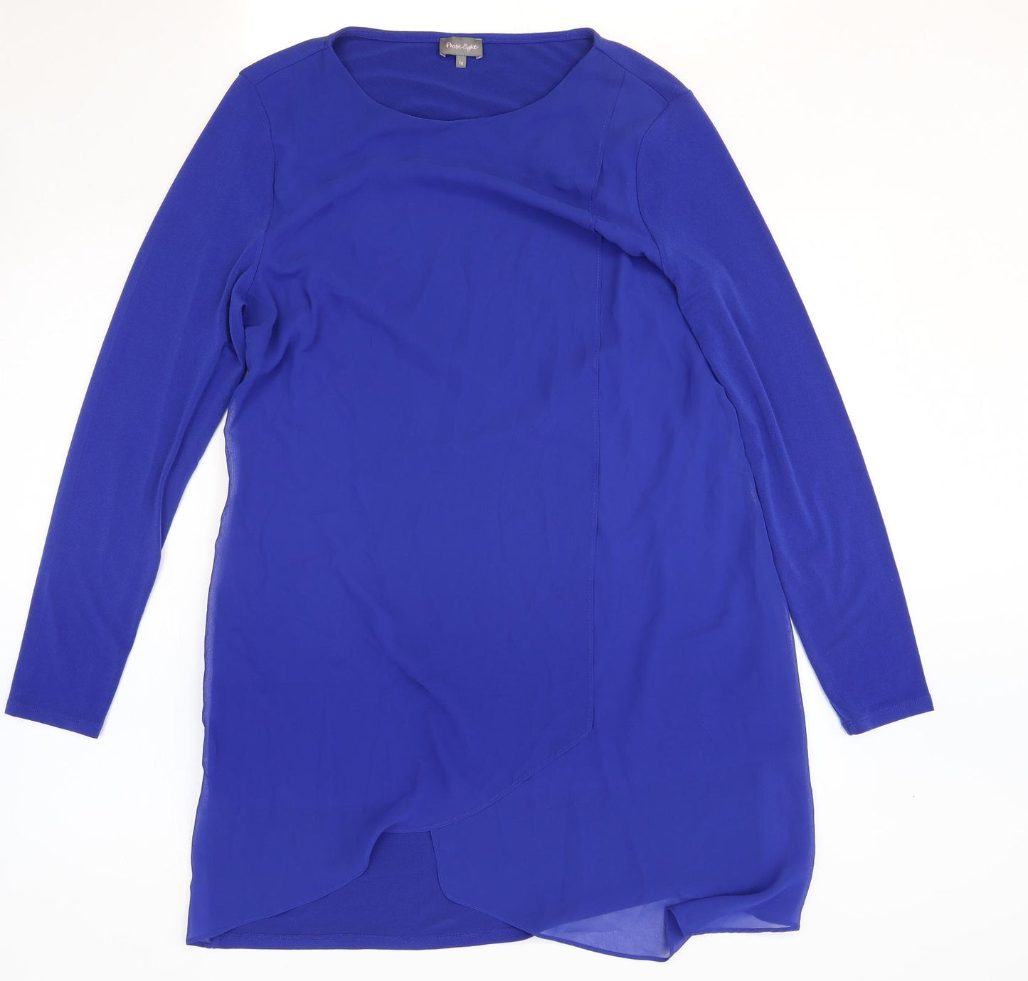 Phase Eight Womens Blue Polyester A-Line Size 14 Round Neck Pullover