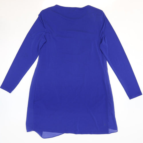 Phase Eight Womens Blue Polyester A-Line Size 14 Round Neck Pullover