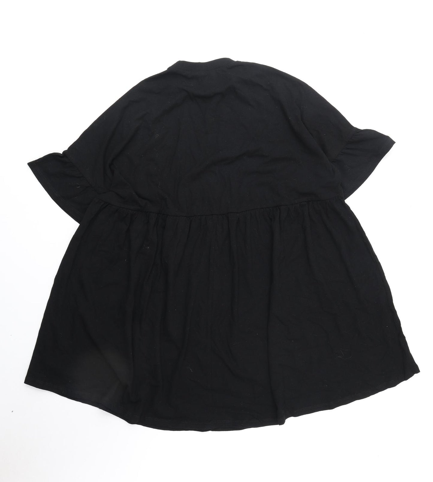 ASOS Womens Black Cotton T-Shirt Dress Size 4 Round Neck Pullover
