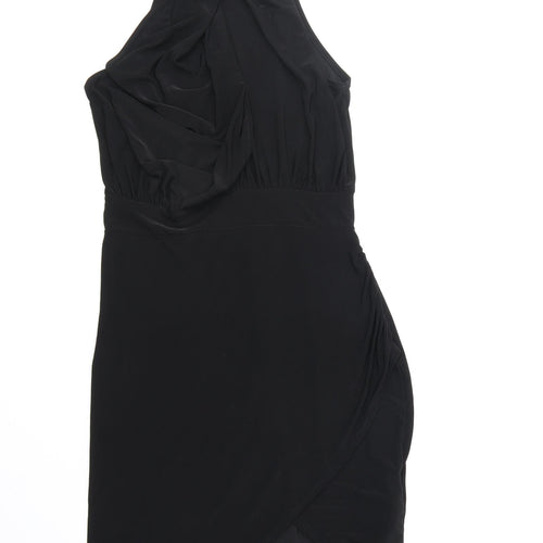 Boohoo Womens Black Polyester Bodycon Size S Round Neck Pullover