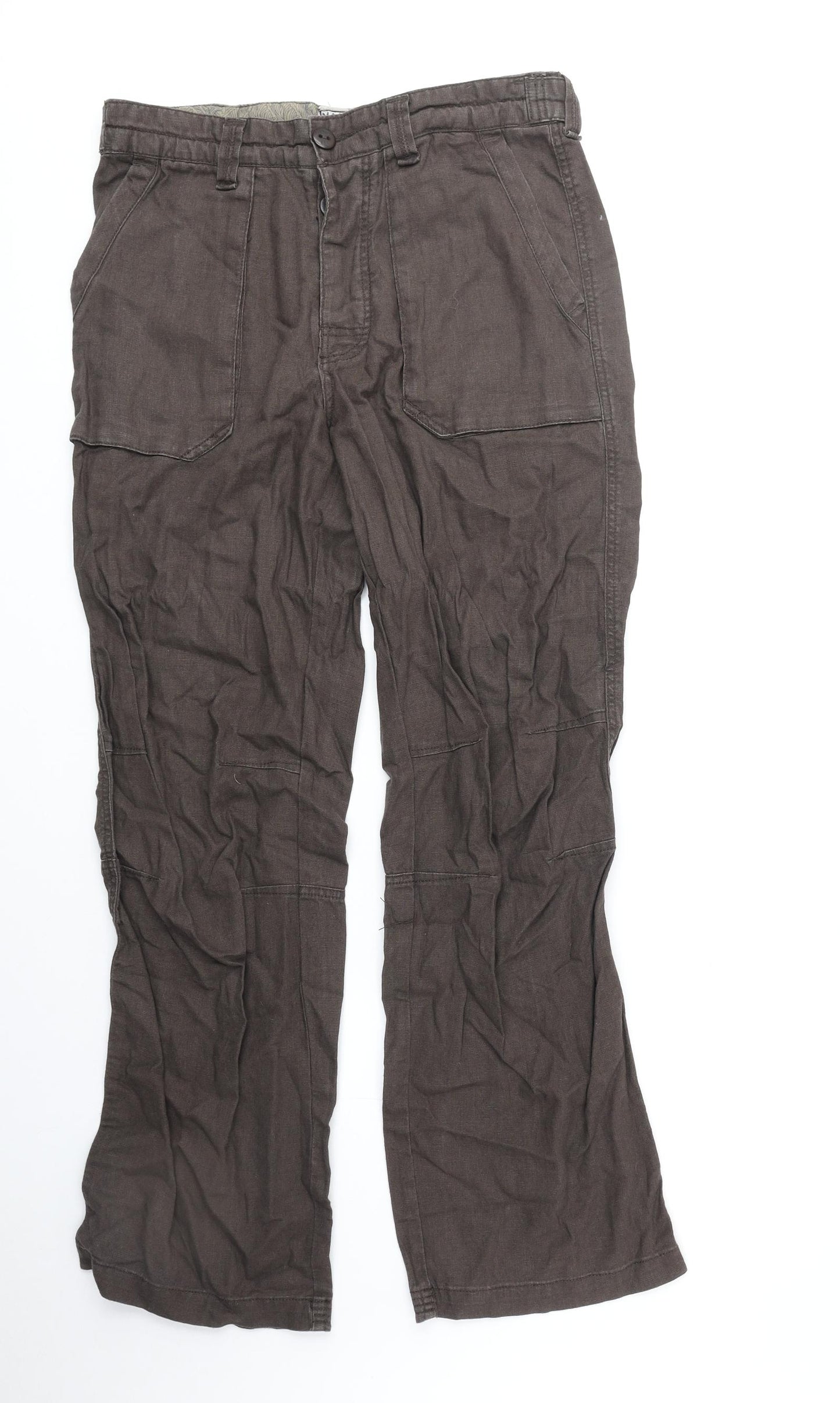 Debenhams Mens Brown Cotton Cargo Trousers Size 34 in Regular Button