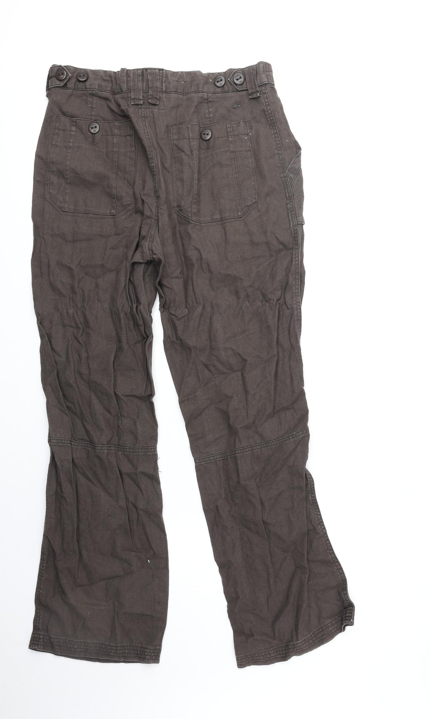 Debenhams Mens Brown Cotton Cargo Trousers Size 34 in Regular Button