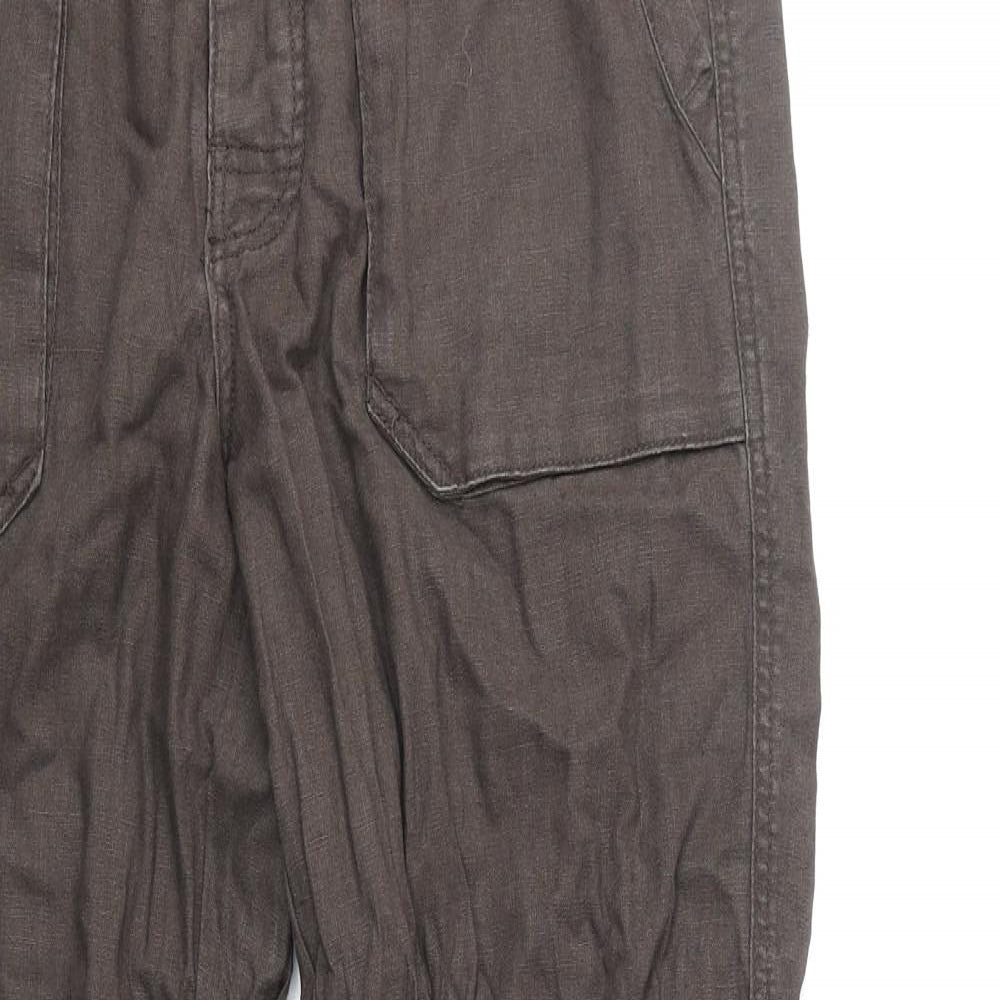 Debenhams Mens Brown Cotton Cargo Trousers Size 34 in Regular Button