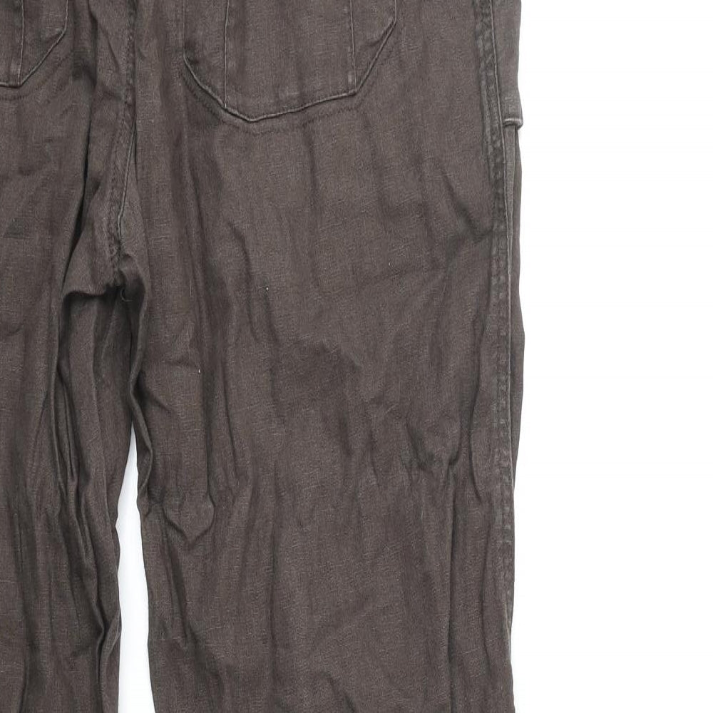Debenhams Mens Brown Cotton Cargo Trousers Size 34 in Regular Button