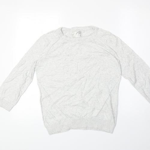 RJR.John Rocha Womens Grey Boat Neck 100% Cotton Pullover Jumper Size 12