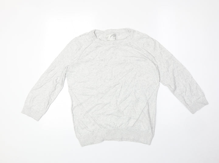 RJR.John Rocha Womens Grey Boat Neck 100% Cotton Pullover Jumper Size 12