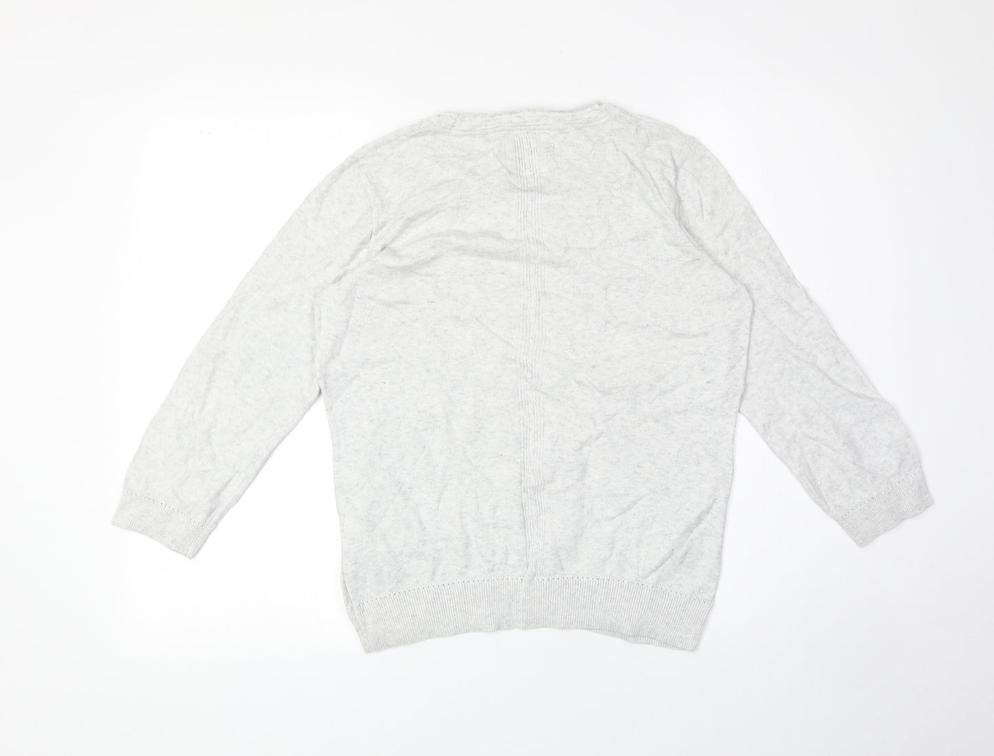 RJR.John Rocha Womens Grey Boat Neck 100% Cotton Pullover Jumper Size 12