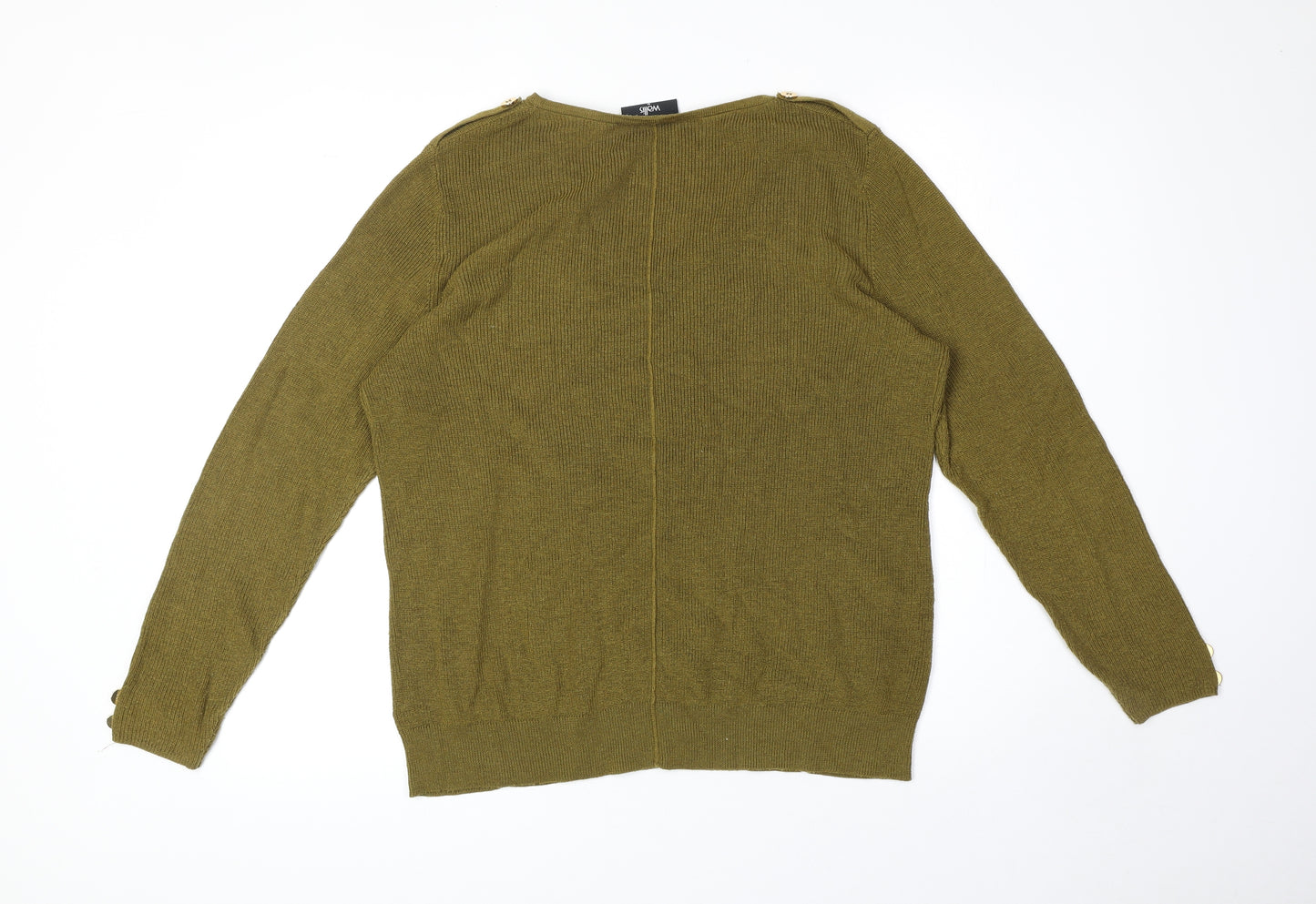 Wallis Womens Green V-Neck Polyester Pullover Jumper Size M