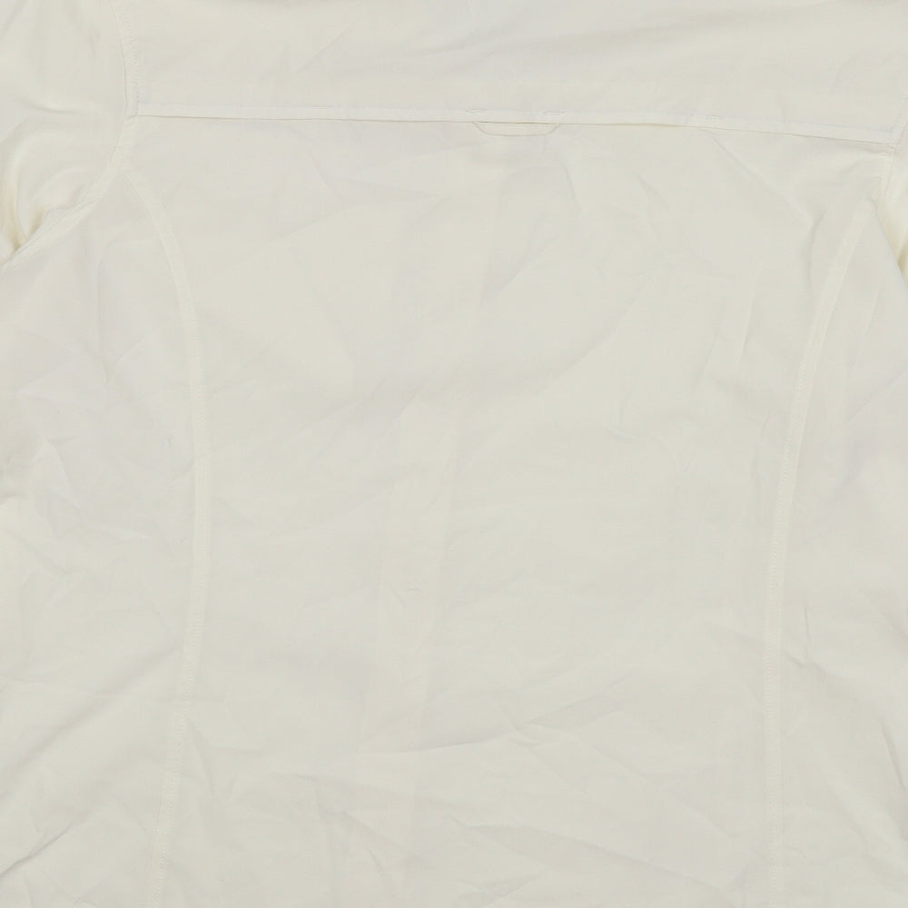 Crane Womens Beige Polyester Basic Button-Up Size 12 Collared