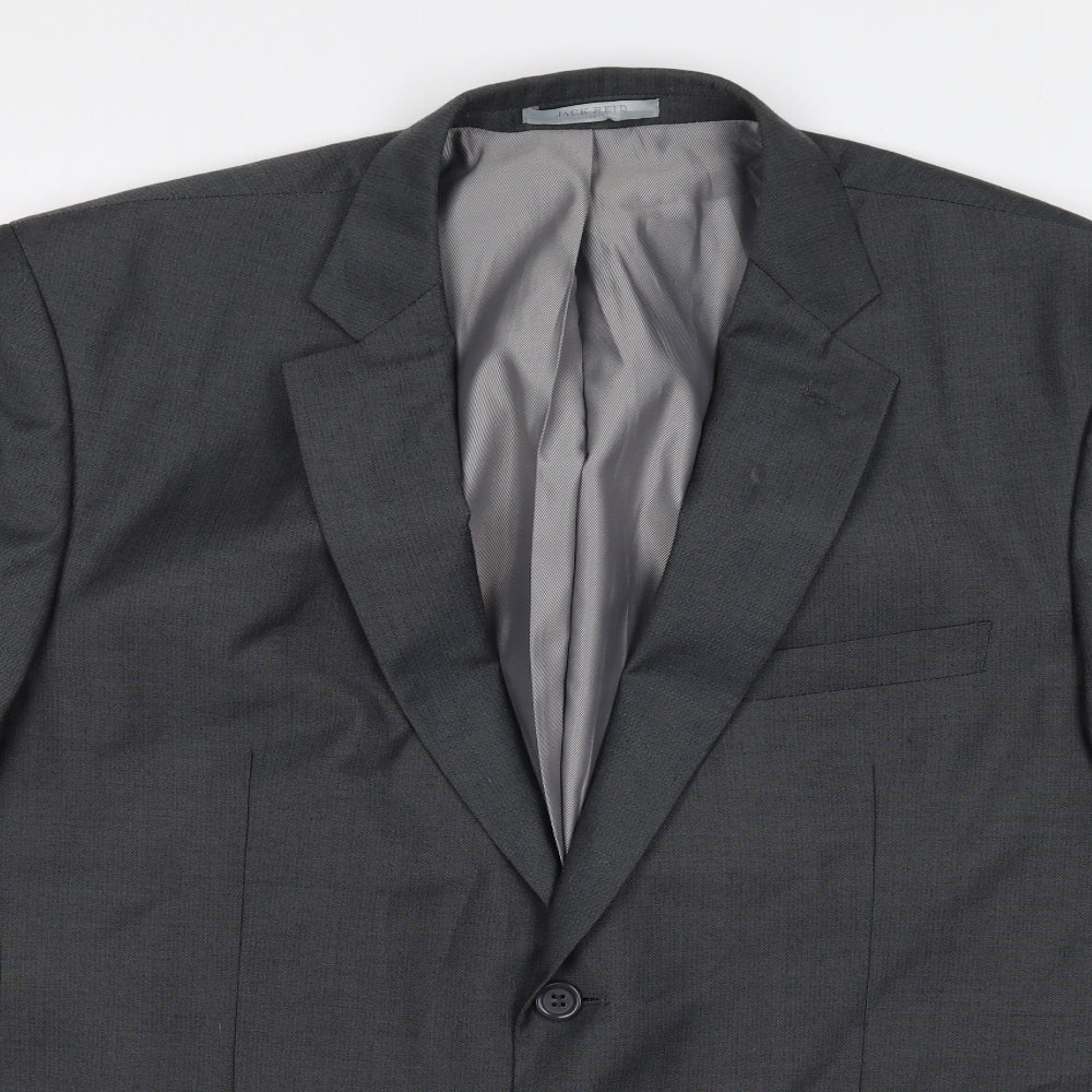 Jack Reid Mens Grey Wool Jacket Blazer Size 44