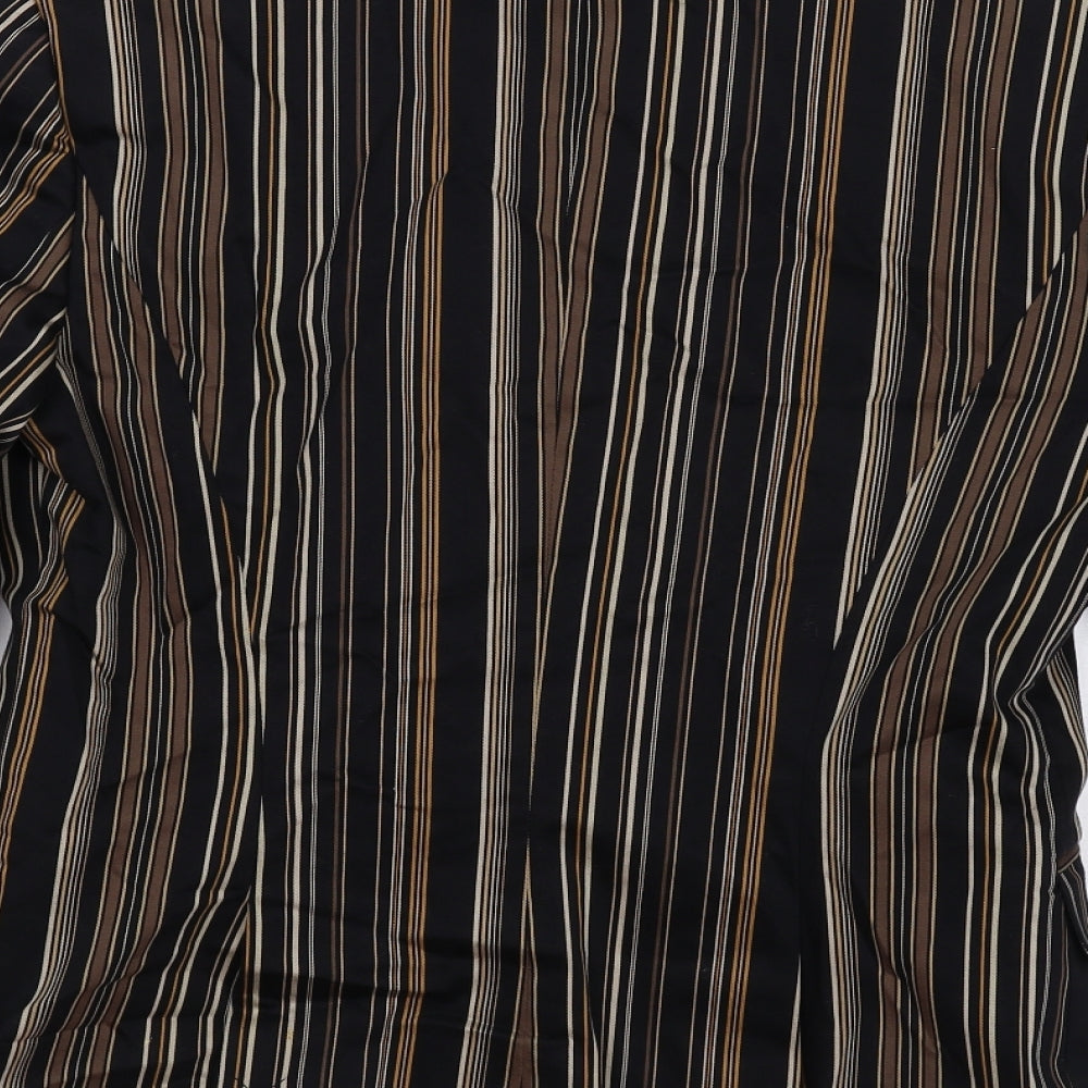 Jesire Womens Black Striped Cotton Jacket Blazer Size 4XL