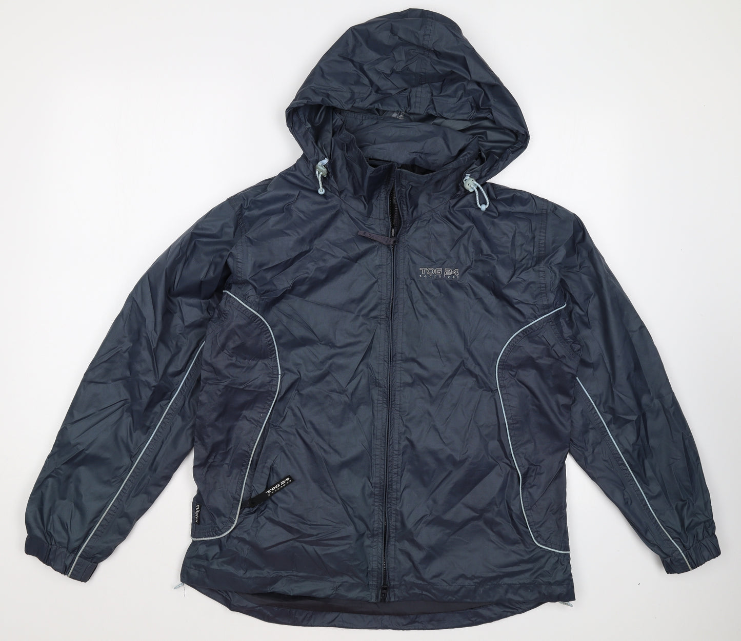 TOG24 Womens Blue Rain Coat Coat Size 12 Zip