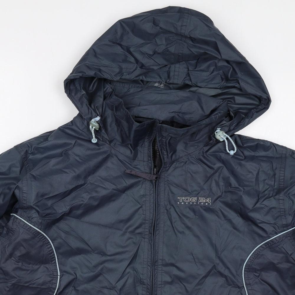 TOG24 Womens Blue Rain Coat Coat Size 12 Zip