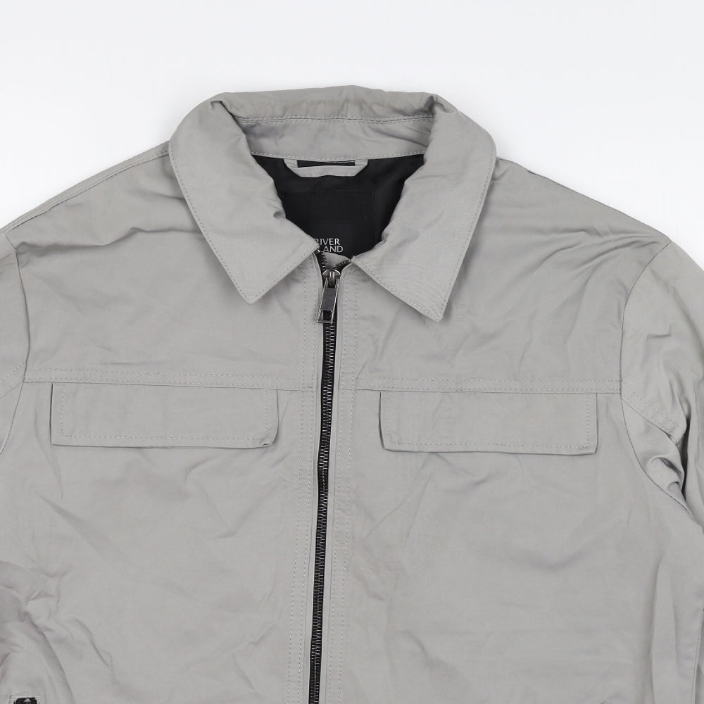 River Island Mens Grey Jacket Size S Zip