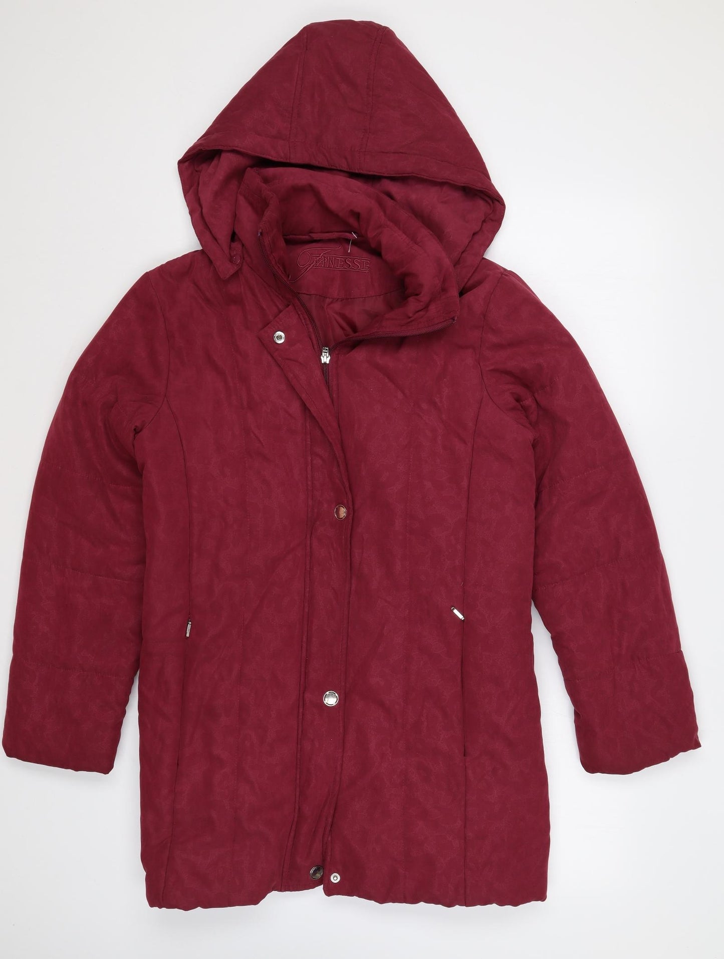 Finesse Womens Red Rain Coat Jacket Size 12 Zip