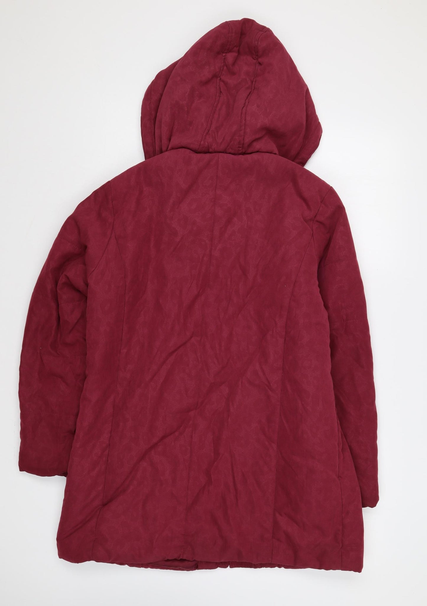 Finesse Womens Red Rain Coat Jacket Size 12 Zip