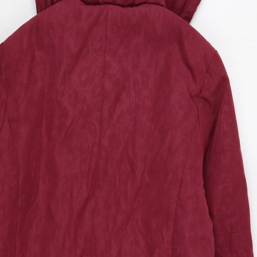 Finesse Womens Red Rain Coat Jacket Size 12 Zip