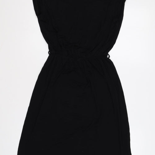 Dorothy Perkins Womens Black Polyester A-Line Size 8 Round Neck Pullover