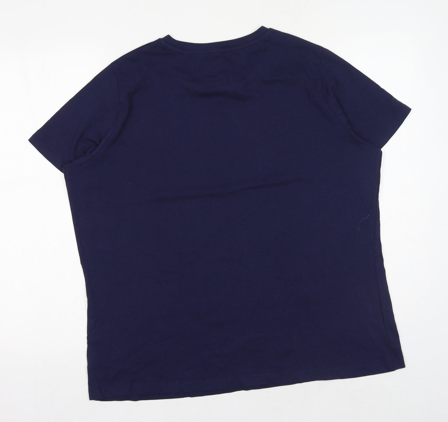 F&F Womens Blue Cotton Basic T-Shirt Size 20 Round Neck