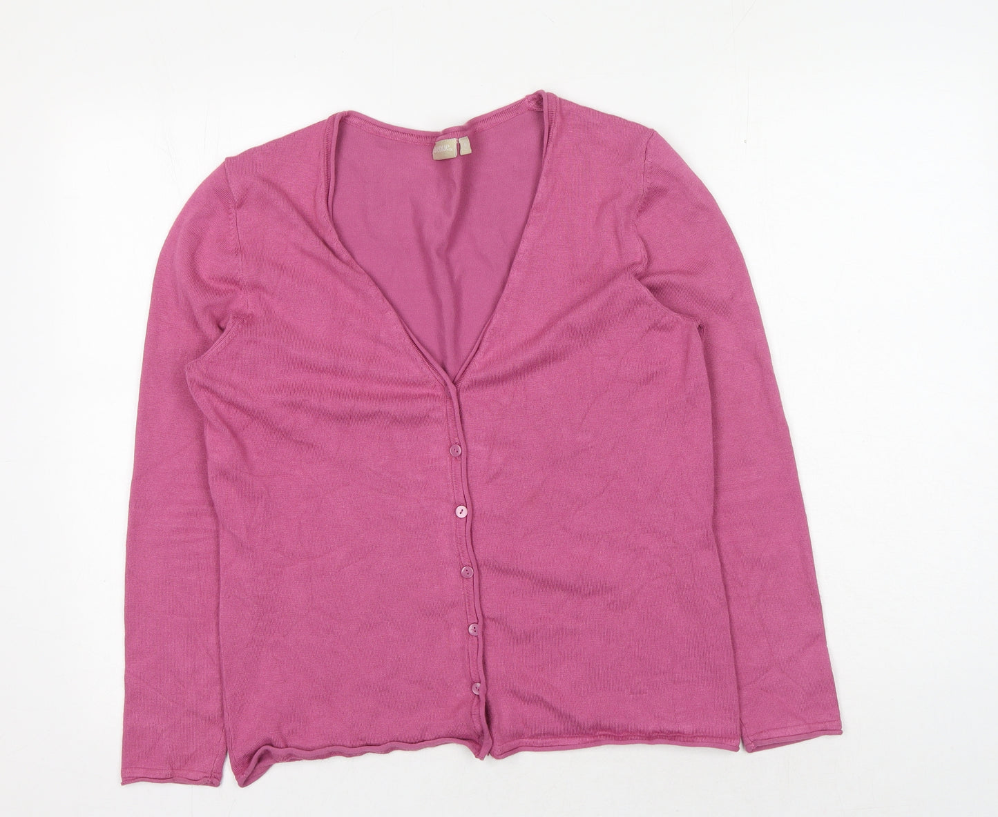 Avenue Womens Pink V-Neck Viscose Cardigan Jumper Size M