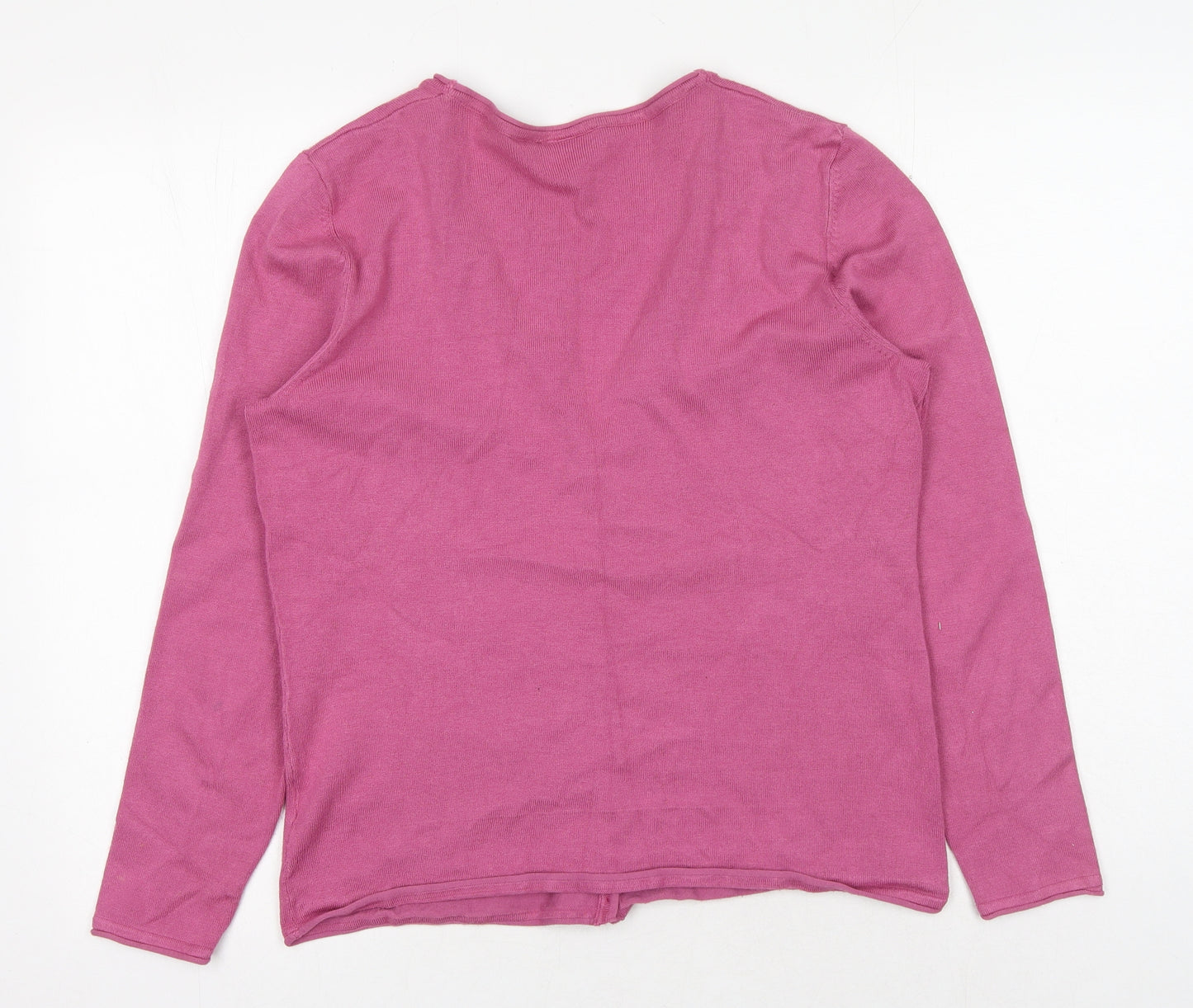 Avenue Womens Pink V-Neck Viscose Cardigan Jumper Size M