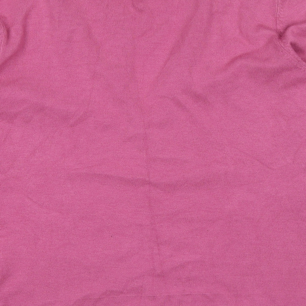 Avenue Womens Pink V-Neck Viscose Cardigan Jumper Size M
