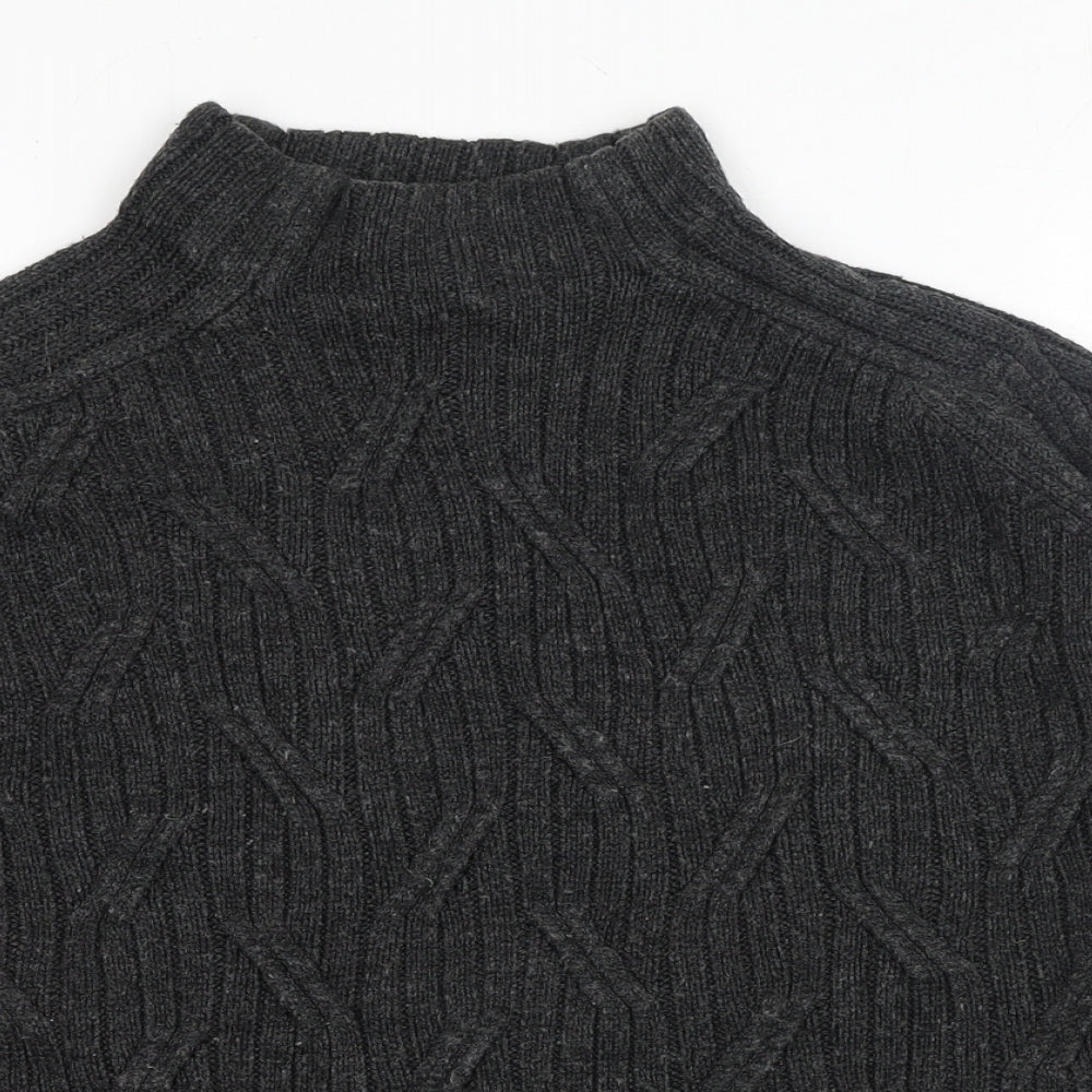 Mango Womens Grey High Neck Acrylic Pullover Jumper Size M