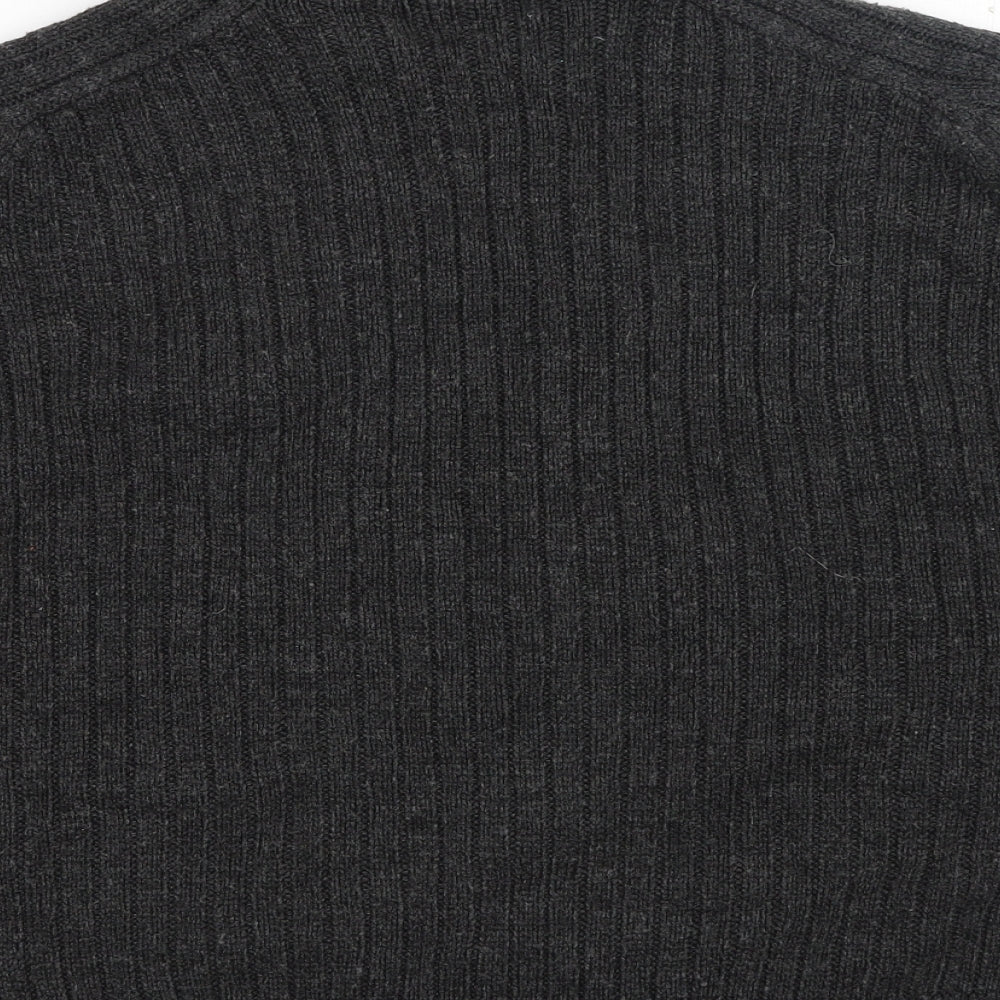Mango Womens Grey High Neck Acrylic Pullover Jumper Size M