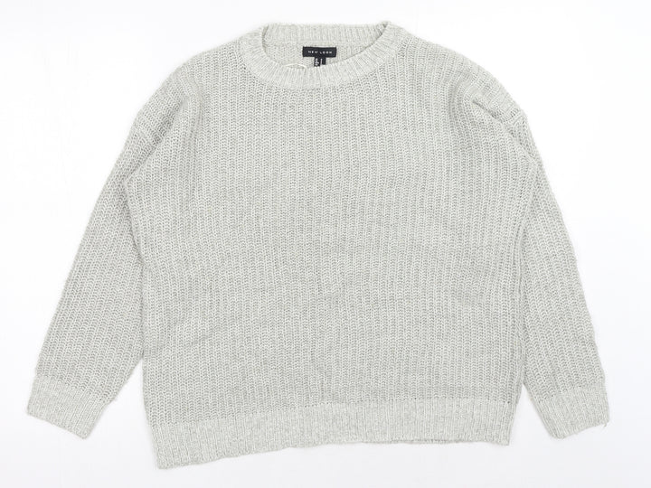 New Look Womens Grey Roll Neck Acrylic Pullover Jumper Size S