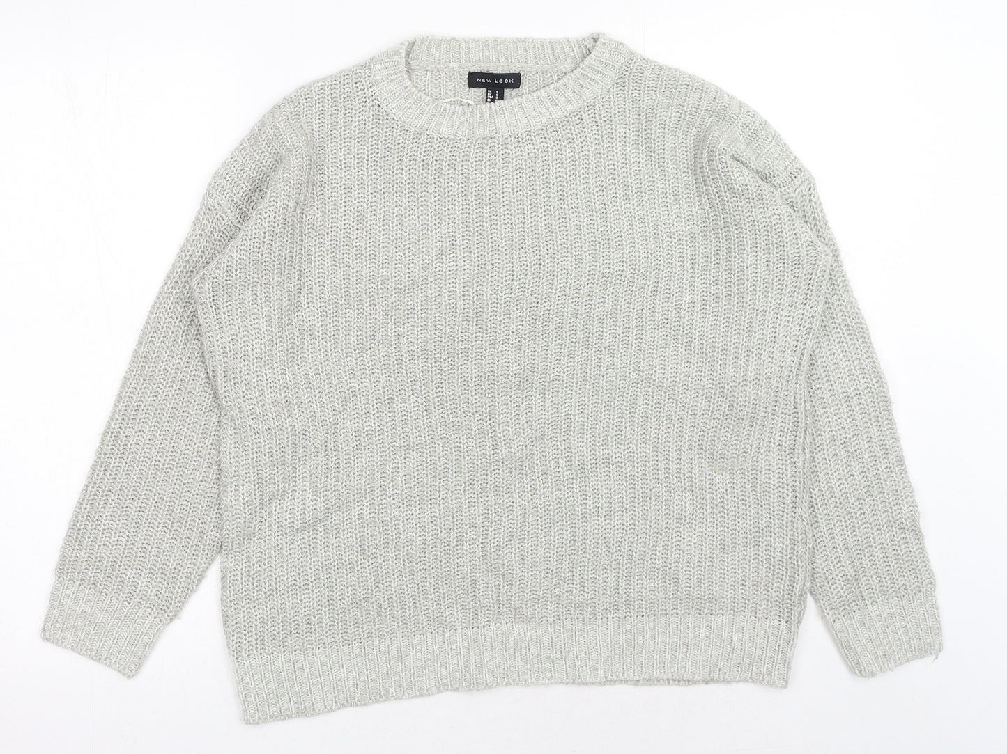 New Look Womens Grey Roll Neck Acrylic Pullover Jumper Size S
