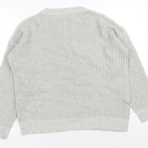New Look Womens Grey Roll Neck Acrylic Pullover Jumper Size S