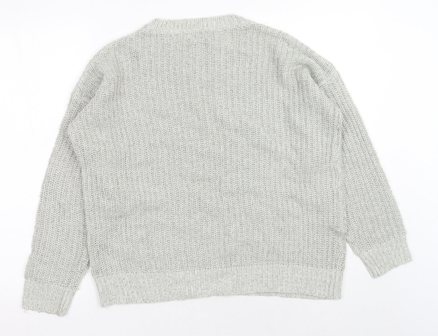 New Look Womens Grey Roll Neck Acrylic Pullover Jumper Size S