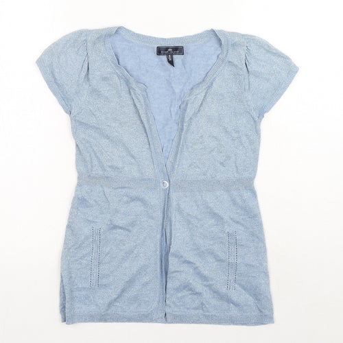 River Island Womens Blue V-Neck Viscose Cardigan Jumper Size 8
