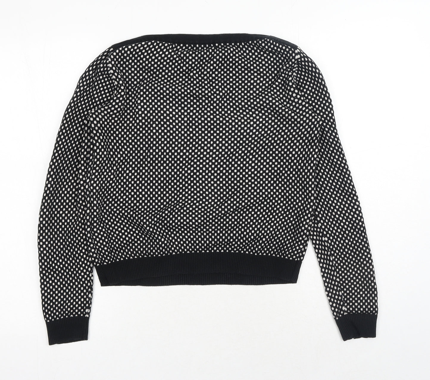 Glamorous Womens Black Roll Neck Polka Dot Cotton Pullover Jumper Size 10